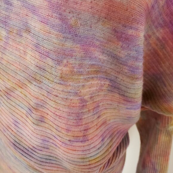 Donna Karan wool sweater dress Purple Pink blue yellow peach rainbow dyed 2 4 6 - Picture 5 of 8